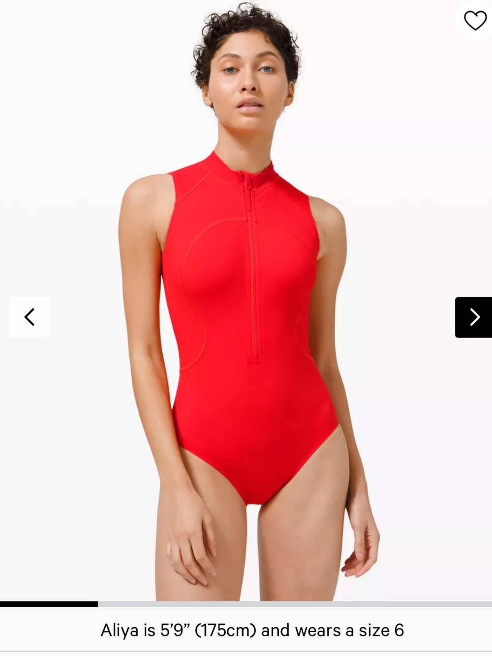 lululemon athletica Wade the water paddle Red Zip-Front One-Piece Suit. Size 8